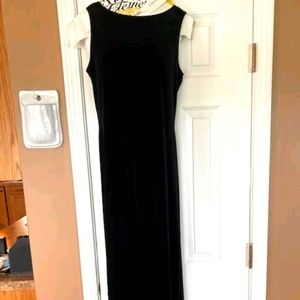 Black velvet evening dress